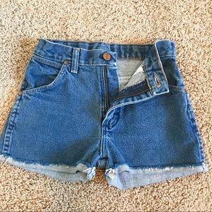 Vintage Style High Waisted Wrangler Jean Shorts